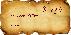 Kelemen Örs névjegykártya