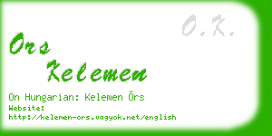 ors kelemen business card