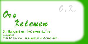 ors kelemen business card